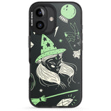 iPhone 16 Pro Max Astrology Witch Pattern Black Impact Phone Case