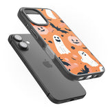 Orange Halloween Pattern Black Impact Phone Case for iPhone 16, iPhone 16 Plus