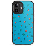 iPhone 16 Pro Max Blue Heartstopper Stars Pattern Black Impact Phone Case