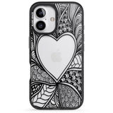 iPhone 16 Pro Max Black Henna Heart Black Impact Phone Case