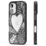 iPhone 16 Pro Max Black Henna Heart Black Impact Phone Case