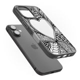 iPhone 16 Pro Max Black Henna Heart Black Impact Phone Case