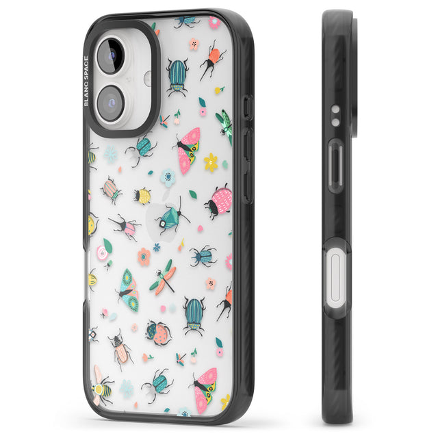 iPhone 16 Pro Max Spring Insects Black Impact Phone Case