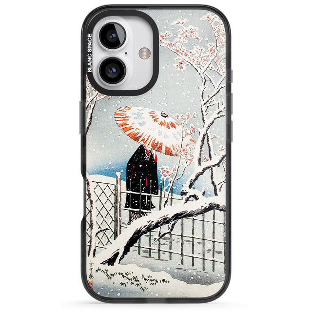 iPhone 16 Pro Max Plum Tree in Snow by Hiroaki Takahashi Black Impact Phone Case + Magsafe