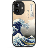 Great Wave Black Impact Phone Case for iPhone 16, iPhone 16 Plus