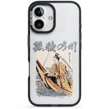 Japanese River Black Impact Phone Case for iPhone 16, iPhone 16 Plus