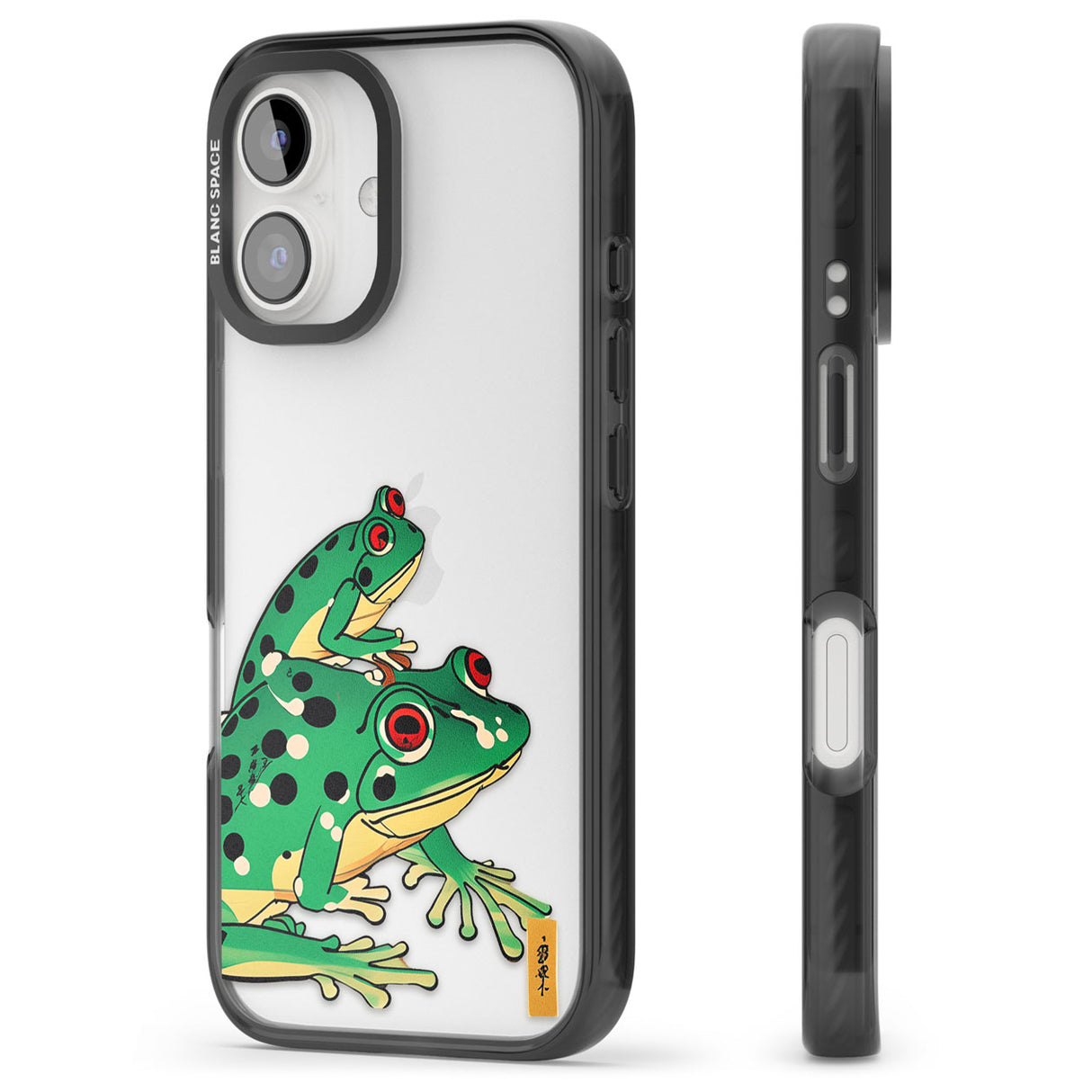 Matsumoto Hoji Frog Green Black Impact Phone Case for iPhone 16, iPhone 16 Plus