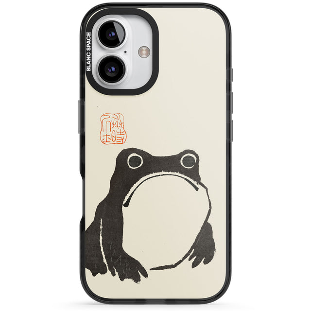 Matsumoto Hoji Frog Black Impact Phone Case for iPhone 16, iPhone 16 Plus