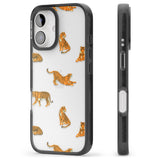 iPhone 16 Pro Max Clear Tiger Jungle Cat Pattern Black Impact Phone Case