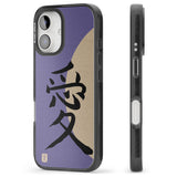 Vintage Japanese Kanji - Love Black Impact Phone Case for iPhone 16, iPhone 16 Plus