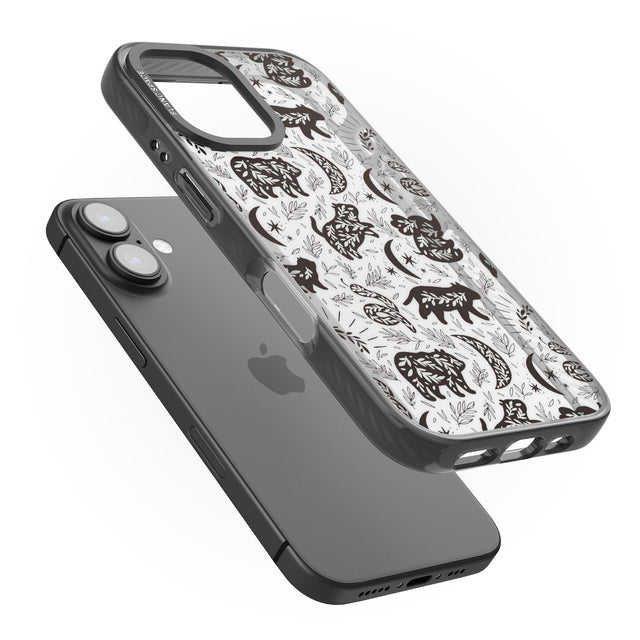 iPhone 16 Pro Max Leafy Bears Black Impact Phone Case