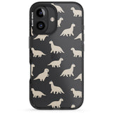 iPhone 16 Pro Max Adorable Dinosaurs Pattern (Clear) Black Impact Phone Case