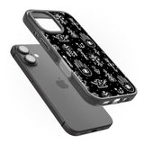 iPhone 16 Pro Max Tribal Palms - White on Black Black Impact Phone Case