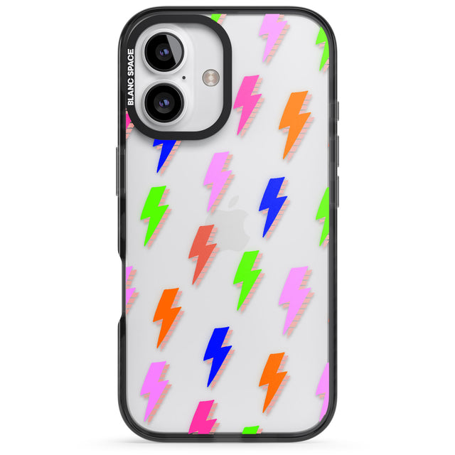 iPhone 16 Pro Max Rainbow Pop Lightning Black Impact Phone Case