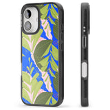 iPhone 16 Pro Max Fern Leaves Abstract Pattern Black Impact Phone Case