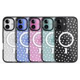 iPhone 16 Pro Max Messy White Dot Pattern Black Impact Phone Case