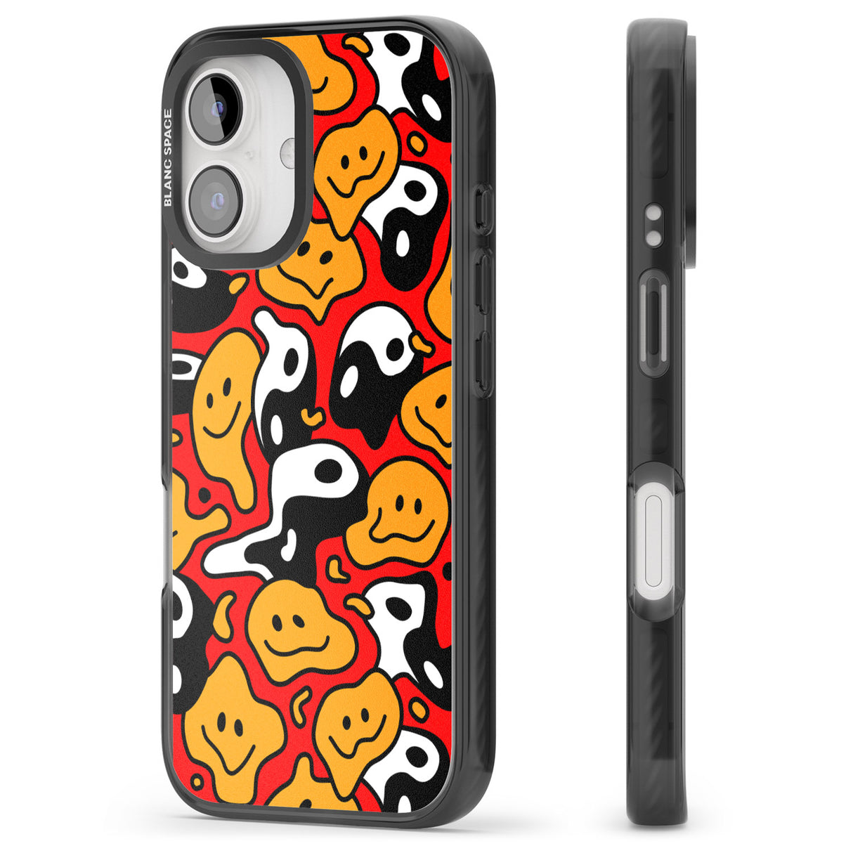 iPhone 16 Pro Max Yin Yang Acid Face Black Impact Phone Case