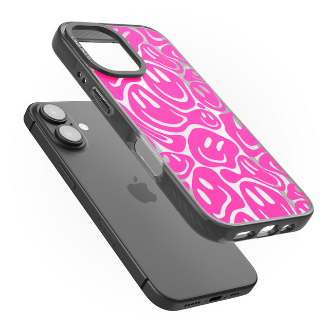 iPhone 16 Pro Max Pink Acid Faces Black Impact Phone Case