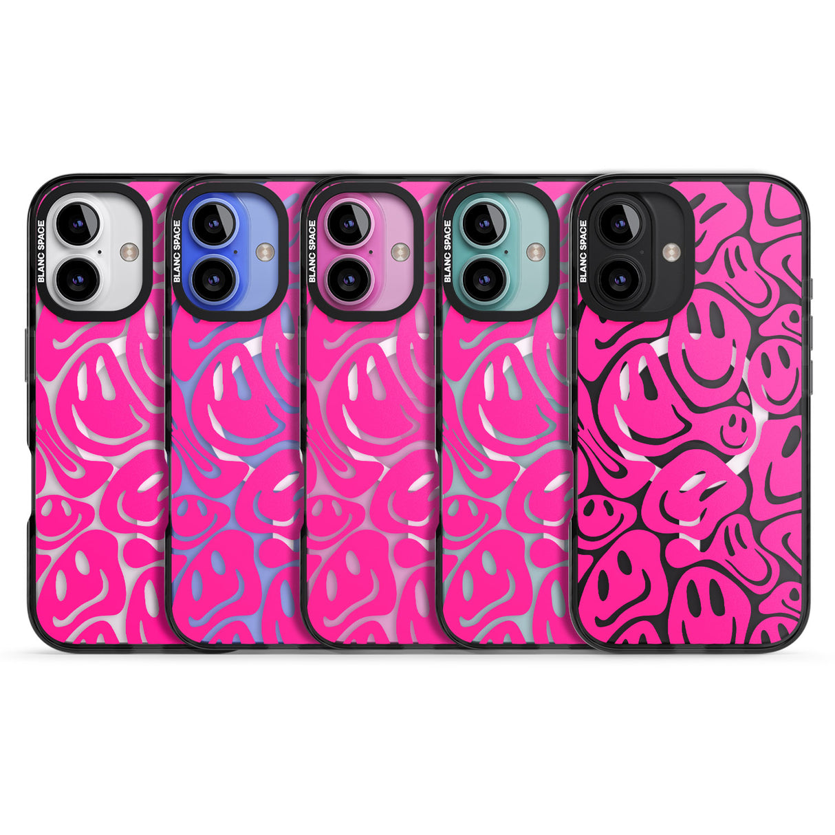 iPhone 16 Pro Max Pink Acid Faces Black Impact Phone Case