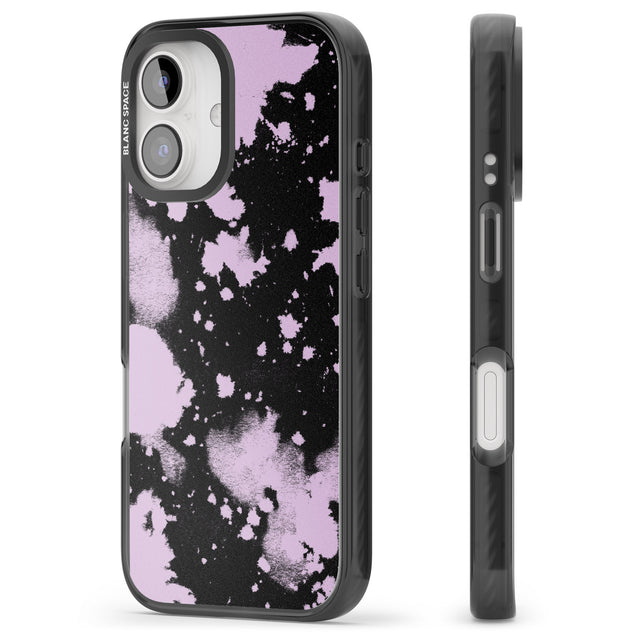 iPhone 16 Pro Max Pink & Black Acid Wash Tie-Dye Black Impact Phone Case