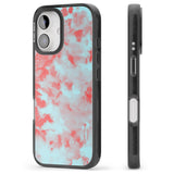 iPhone 16 Pro Max Red & Blue Acid Wash Tie-Dye Pattern Black Impact Phone Case