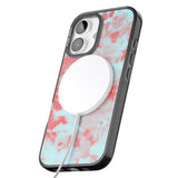 iPhone 16 Pro Max Red & Blue Acid Wash Tie-Dye Pattern Black Impact Phone Case