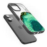 iPhone 16 Pro Max Emerald Green Gemstone Crystal Clear Design Black Impact Phone Case