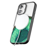 iPhone 16 Pro Max Emerald Green Gemstone Crystal Clear Design Black Impact Phone Case