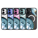 iPhone 16 Pro Max Blue, White & Yellow Agate Gemstone Black Impact Phone Case