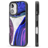 iPhone 16 Pro Max Purple & Blue Agate Gemstone Clear Design Black Impact Phone Case