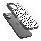 iPhone 16 Pro Max White Dalmatian Print Black Impact Phone Case