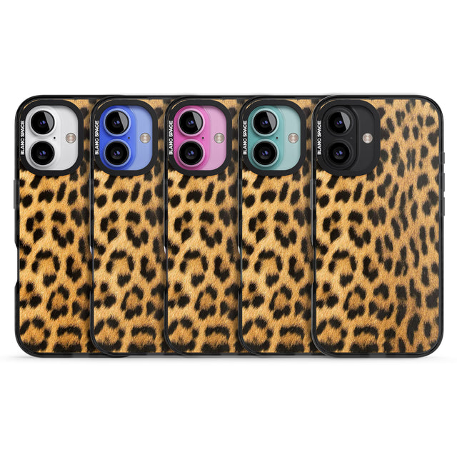 iPhone 16 Pro Max Designer Fashion Gold Leopard Print Black Impact Phone Case