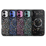 iPhone 16 Pro Max Mixed Pastels Leopard Print - Transparent Black Impact Phone Case