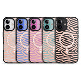 iPhone 16 Pro Max Horizontal Zebra Stripes Transparent Animal Print Black Impact Phone Case