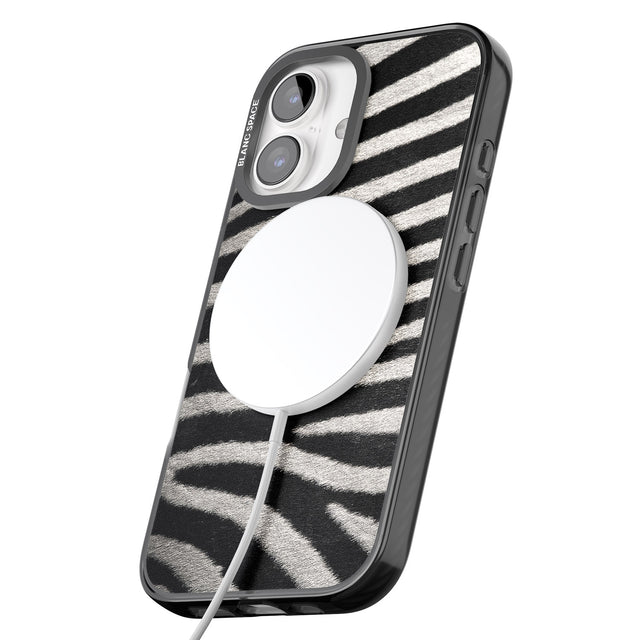 iPhone 16 Pro Max Zebra Print Black Impact Phone Case