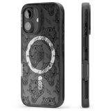 iPhone 16 Pro Max Black Tiger Roar Pattern Black Impact Phone Case