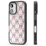 iPhone 16 Pro Max Pink and Blue Cat Pattern Black Impact Phone Case