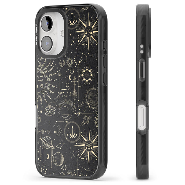 iPhone 16 Pro Max Suns & Planets Black Impact Phone Case