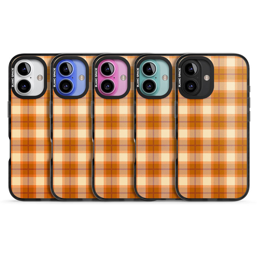 Pumpkin Plaid Black Impact Magsafe Phone Case for iPhone 16, iPhone 16 Plus