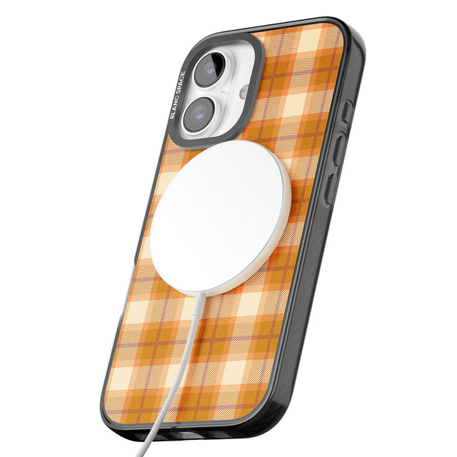 Pumpkin Plaid Black Impact Magsafe Phone Case for iPhone 16, iPhone 16 Plus