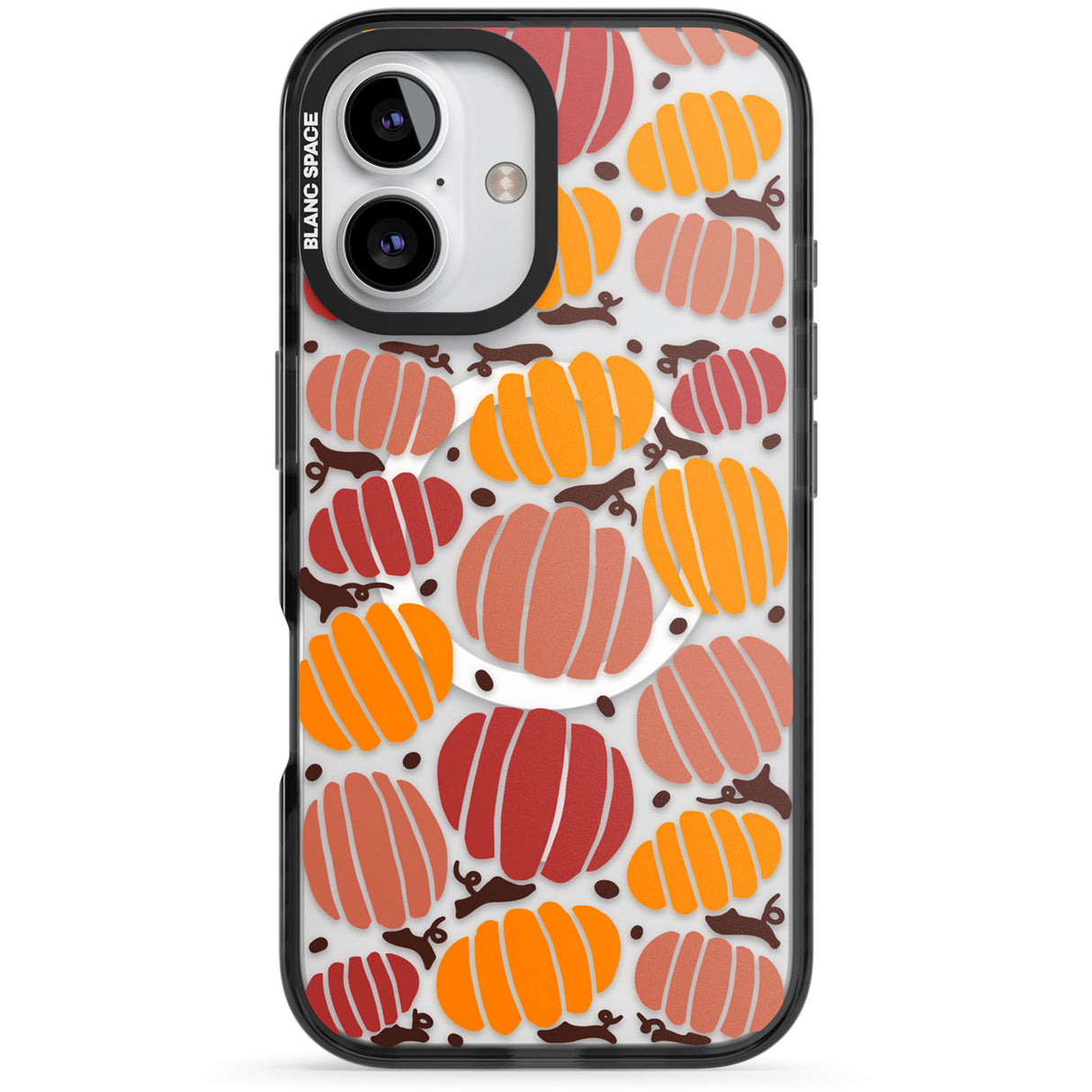 Autumn Pumpkin Patch Black Impact Magsafe Phone Case for iPhone 16, iPhone 16 Plus