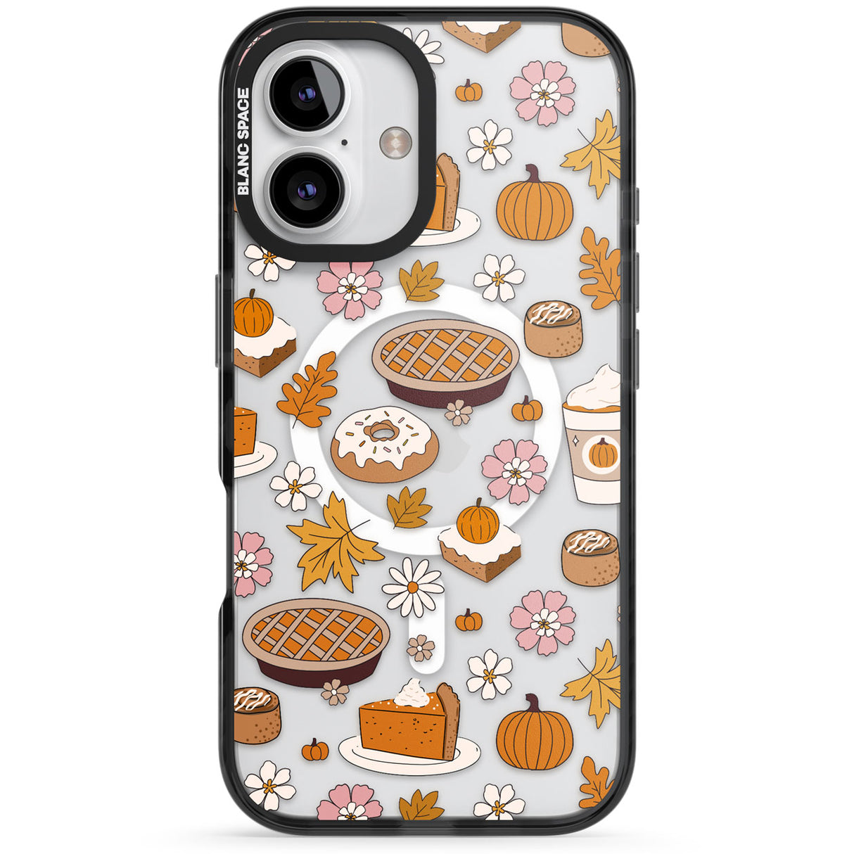 Pumpkin Pie & Autumn Treats Black Impact Magsafe Phone Case for iPhone 16, iPhone 16 Plus