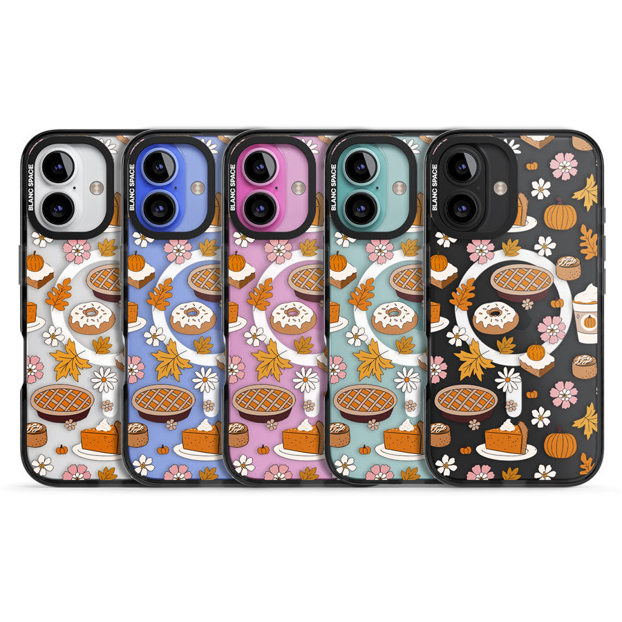 Pumpkin Pie & Autumn Treats Black Impact Magsafe Phone Case for iPhone 16, iPhone 16 Plus