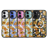 Boho Sunflowers Black Impact Magsafe Phone Case for iPhone 16, iPhone 16 Plus