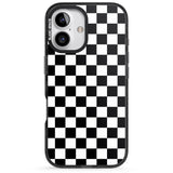 iPhone 16 Pro Max Black Checkered Black Impact Phone Case