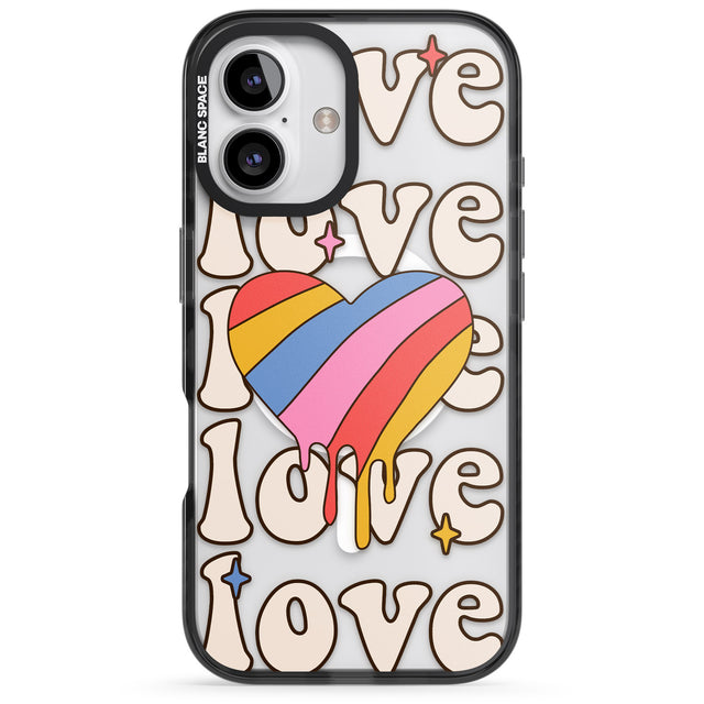 iPhone 16 Groovy Love Clear Impact Phone Case