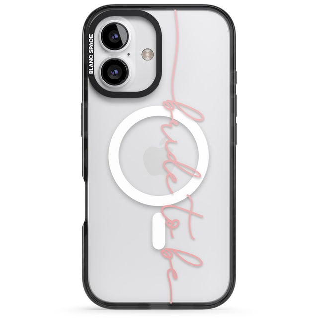 iPhone 16 Pro Max Bride to Be - Transparent Wedding Design Black Impact Phone Case