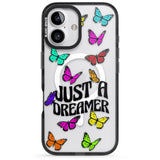 iPhone 16 Pro Max Just a Dreamer Butterfly Black Impact Phone Case