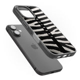 iPhone 16 Pro Max Personalised Zebra Print Black Impact Phone Case