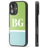 iPhone 16 Pro Max Personalised Colourblock: Green & Turquoise Black Impact Phone Case